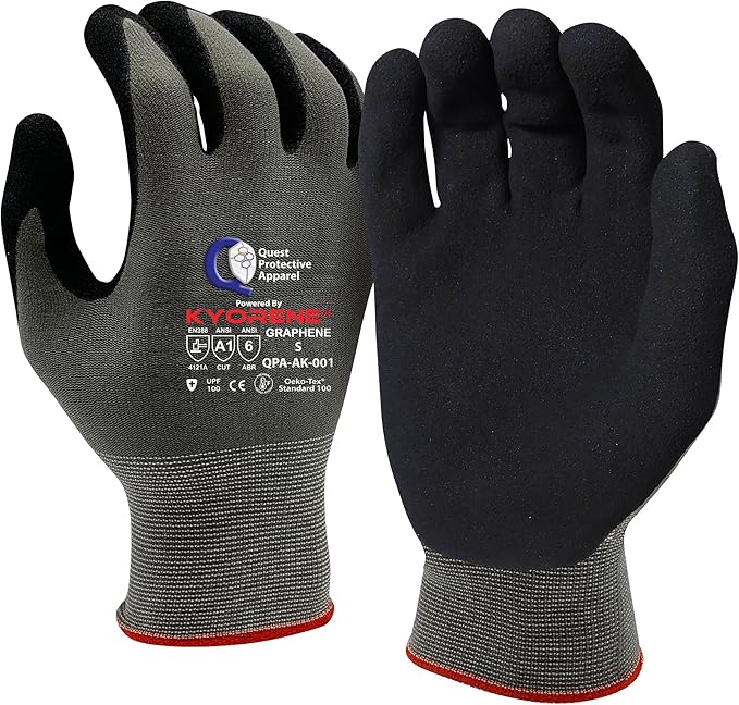 Quest Protective Apparel Cut Resistant Gloves - Puncture Resistant Cutting Gloves Work - Constructed with Graphene Technology