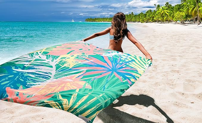 Beach Blanket Waterproof Sandproof Extra Large Beach Mat 79" X 83"/120"x108"for 1-8 Adults Quick Drying Durable Outdoor Picnic Mat for Beach Travel Camping Hiking