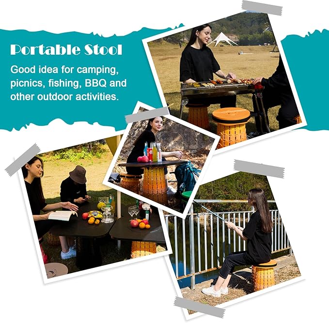 19.7” Heavy Duty Collapsible Stool with Cushion - Portable, Foldable Camping Stool for Adults, Max Capacity 1000lbs (Purple)