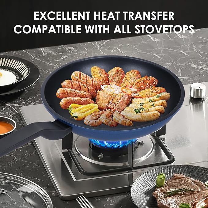 Nonstick Frying Pan Skillet,12 Inch Frying Pan Skillet,Egg pans,Omelette Pan,PFOA Free,Kitchen Pots Induction Pot