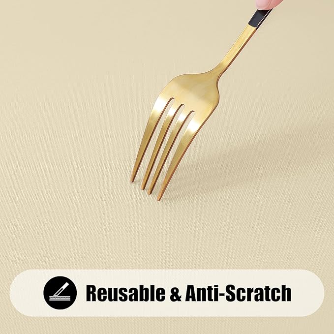 Smiry 2 Pack Rectangle Picnic Table Cloth, Waterproof Elastic Fitted Tablecloths, Washable Polyester Rectangular Patio Table Cover for Camping, Indoor and Outdoor (Champagne, 30"x48")