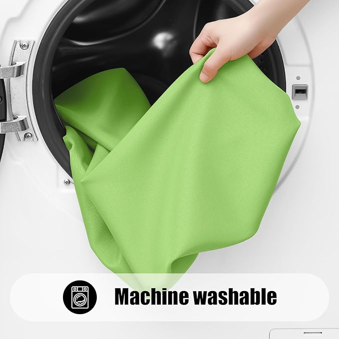 Smiry 2 Pack Rectangle Picnic Table Cloth, Waterproof Elastic Fitted Tablecloths, Washable Polyester Rectangular Patio Table Cover for Camping, Indoor and Outdoor (Lime Green, 30"x48")