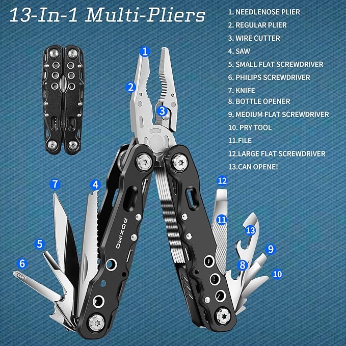 Birthday Gifts, Multitools Gift Set "Happy Birthday" for Birthday, Stocking stuffers Multit-tools Set with Multi-Pliers, Pocket Knife, Tactical Pen, Birthday Gift for Men Women(HAPPY BIRTHDAY)