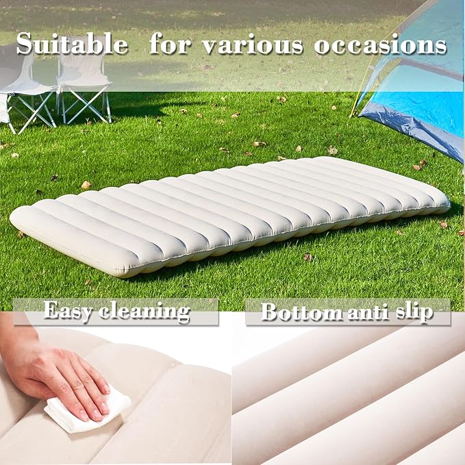 Single Size Camping Air Mattress Inflatable Bed,Blow Up Mattress Sleeping Pad