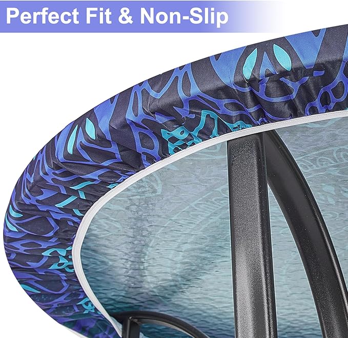 Round Tablecloth Fitted Elastic Table Cover Waterproof Table Cloth for Dinner, Party, Picnic,Camping, Round Table Cover for Indoor Outdoor