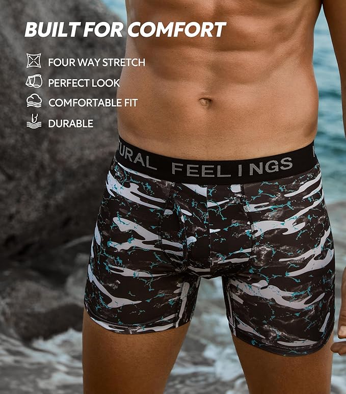 Natural Feelings Mens Underwear Coolzone Boxer Briefs for Men Pack Stretch Performance Quick Dry Sports Underwear