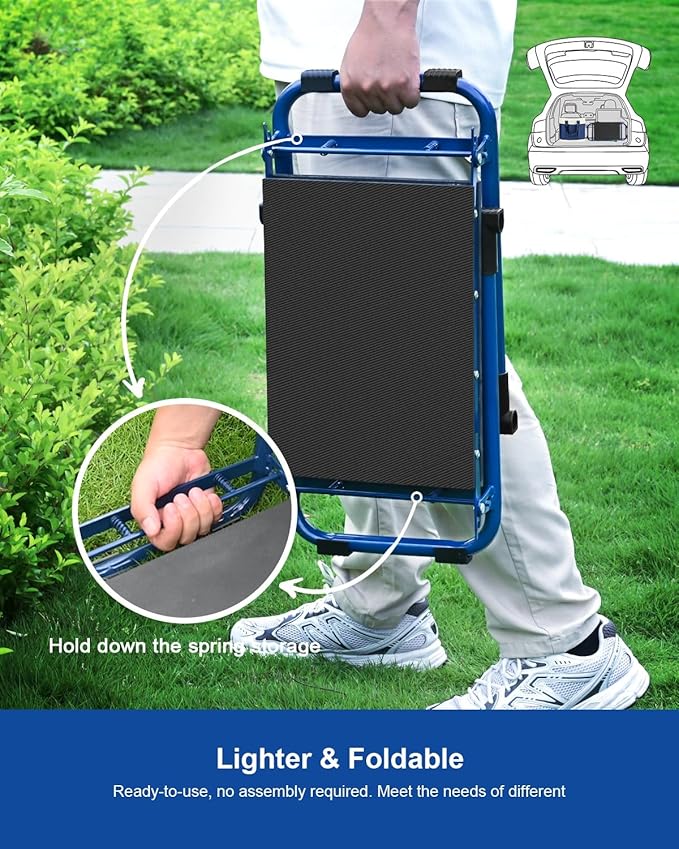 KVR Garden Kneeler and Seat Set 2025 Upgraded - Heavy Duty Foldable Bench Chair with 3 Tools & 2 Tool Pouch + Multi-Purpose Bag, Gardening Stool Gifts for Seniors, Women, Mom