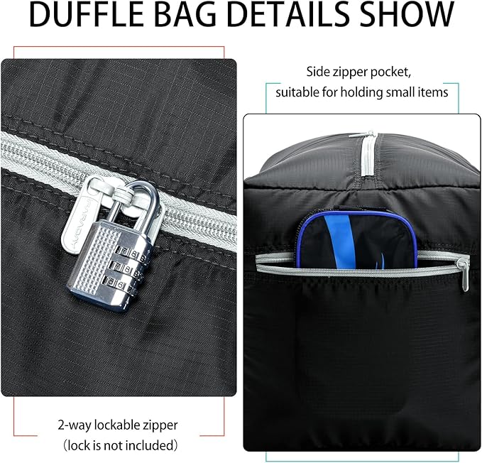 2 Packs Foldable Duffel Bag 30" / 75L Lightweight with Water Rresistant for Travel