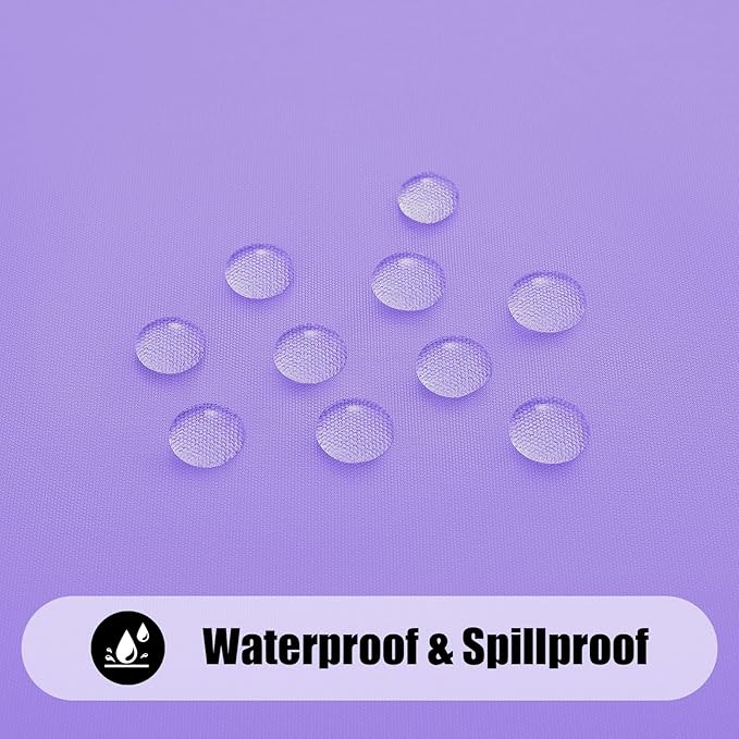 Smiry 2 Pack Rectangle Picnic Table Cloth, Waterproof Elastic Fitted Tablecloths, Washable Polyester Rectangular Patio Table Cover for Camping, Indoor and Outdoor (Lavender, 30"x72")