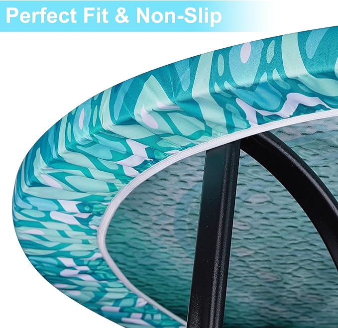 Round Tablecloth Fitted Elastic Table Cover Waterproof Table Cloth for Dinner, Party, Picnic,Camping, Round Table Cover for Indoor Outdoor