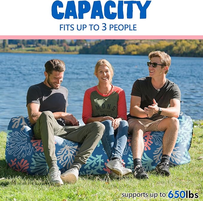 AlphaBeing Inflatable Lounger Beach Chair Accessories, Air Sofa Hammock Inflatable Couch for Camping Backyard Lakeside with Compression Sacks, Ideal Outdoor Gifts for Adults