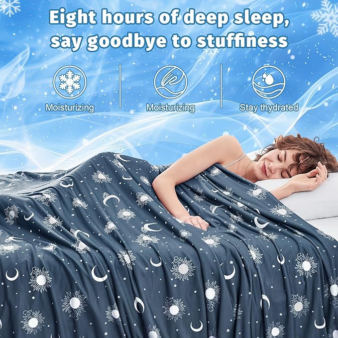 inhand Cooling Blanket Queen Size (90"x90") - Cooled Blankets for Hot Sleepers Lightweight Breathable Summer Blanket for Sleeping Night Sweats to Keep Cool in The Heat -Navy