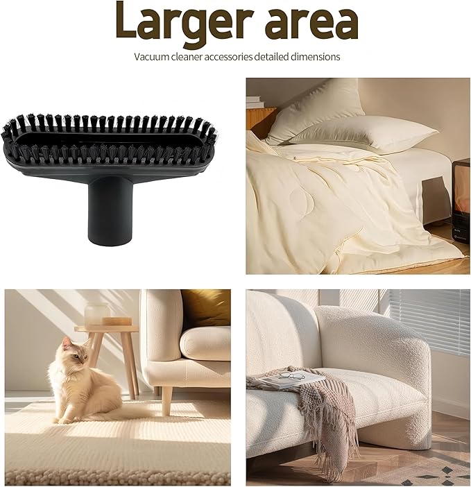 12-Piece 1 1/4 Inch Shop Vac Attachments Cleaning Kit With Dryer Lint Vac Attachment/Round Vacuum Brush/Flexible Crevice Tool (Hose Adapters for 1 1/4" to 2 1/2"Hoses)