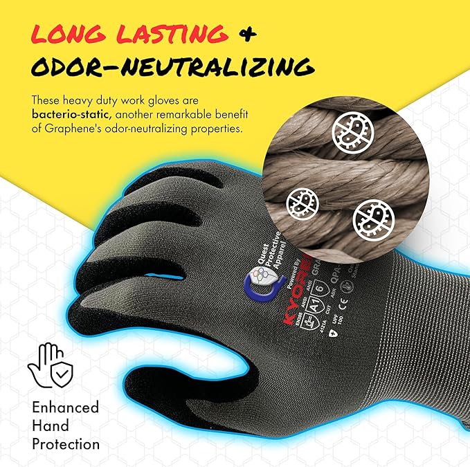 Quest Protective Apparel Cut Resistant Gloves - Puncture Resistant Cutting Gloves Work - Constructed with Graphene Technology