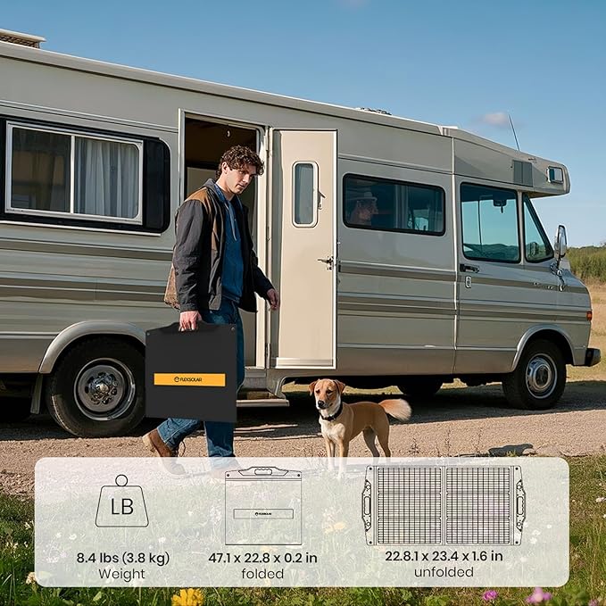 [Upgraded] FlexSolar 100W Portable Solar Panel for Power Station,Foldable Solar Charger with Adjustable Kickstand,QC3.0 USB-A/USB-C/M-C-4 Output IP67 Waterproof Solar Panels for Camping RV Emergency