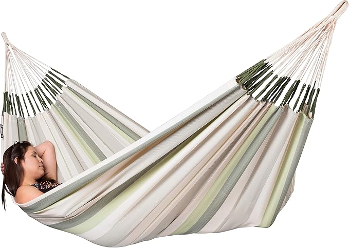 LA SIESTA - Large Double Brisa Classic Hammock & CasaMount - Suspension Kit for Walls, Ceilings & Beams - Indoor/Outdoor Swing - Weather-Resistant, Portable - 2-Person - Cedar