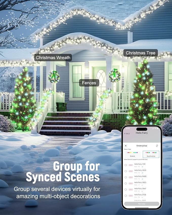 Minetom Smart Fairy Lights Color Changing, 2Pack Total 66FT 200 LED USB RGB String Lights with Remote & APP Control, Music Sync Fairy Lights For Bedroom, Twinkle Christmas String Light for Indoor Tree