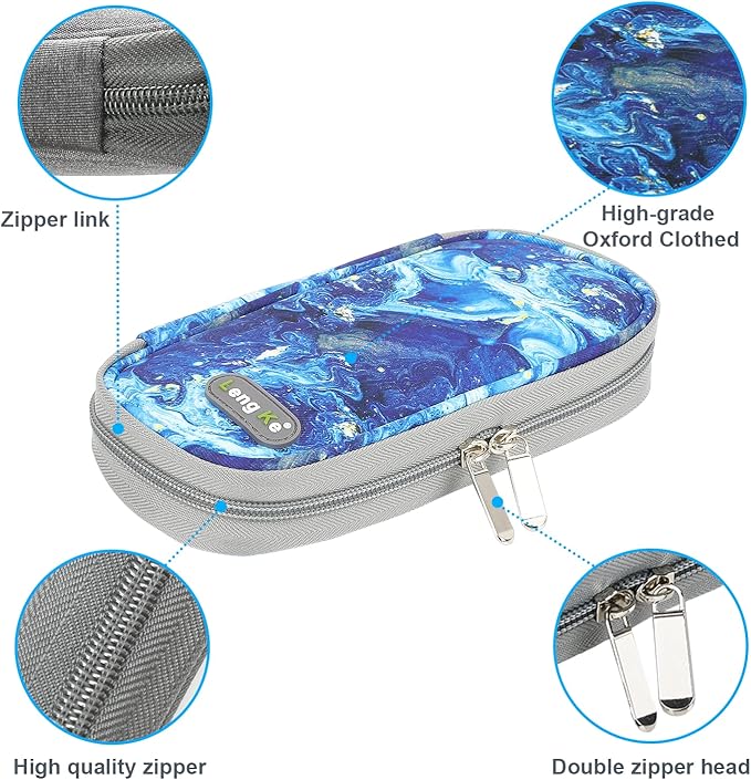 YOUSHARES Insulin Cooler Travel Case - Travel Ice Pack for Diabetic Organize Supplies Diabetes Bags Insulated Cooling Bag (Quicksand Blue)