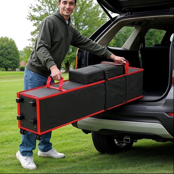 10 x 10 x 62 inch Tent Bag Replacement Part, Designed for 10 x 10 pop-up Tents, Comes with Handles and Rollers for Easy Carrying. Made of 800D Waterproof Oxford Fabric, Durable and Waterproof.