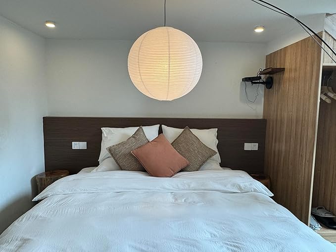 White Round paper lamp shade 50cm(19Inch) Chinses Lantern Pendant Lamp Shade,Large Foldable Lampshade