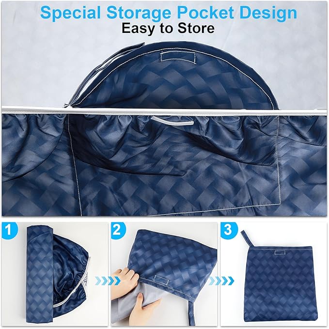 Picnic Table Cover with Bench Covers Portable Table Cloth Built-in Storage Pocket Picnic Table Covers with Elastic Waterproof Camping Essentials for RV Camping