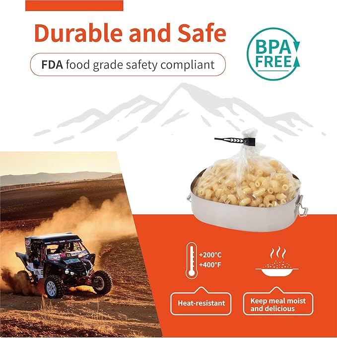 Portable Cooker Bags 7"X 10.5". Compatible with All Exhaust Food Warmer.Heat resistant, food- grade, BPA free. Also Suitable for Electric Lunch Food Heater (10 bags/pk)