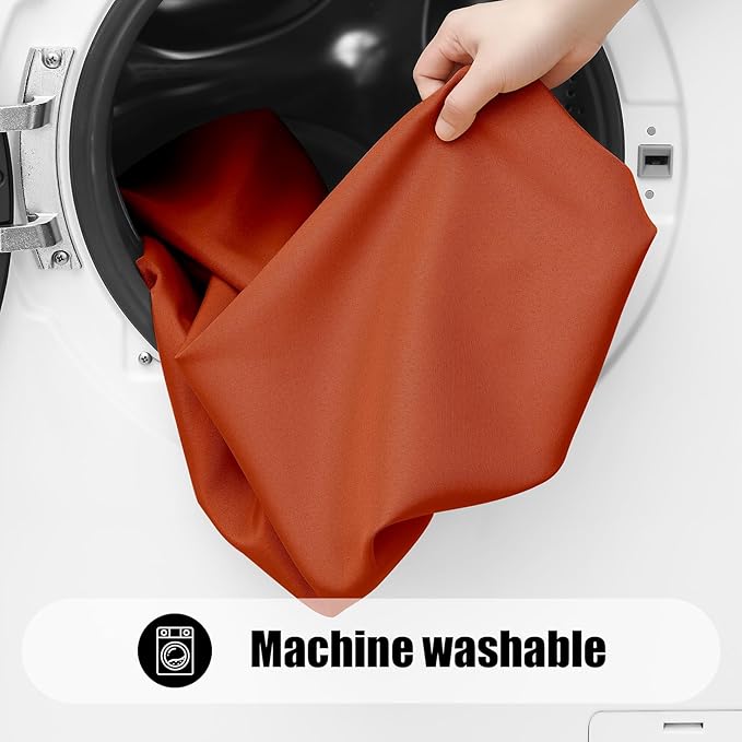 Smiry 2 Pack Rectangle Picnic Table Cloth, Waterproof Elastic Fitted Tablecloths, Washable Polyester Rectangular Patio Table Cover for Camping, Indoor and Outdoor (Rust, 30"x96")