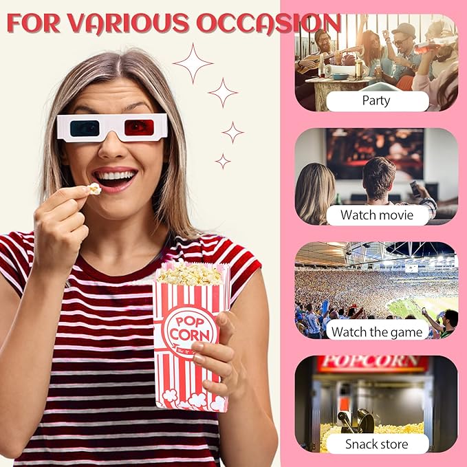 202 Pcs Popcorn Bags with Popcorn Scoop and Salt Shaker,1 oz Small Pop Corn Bags Popcorn Bags Individual Servings for Popcorn Machine Supplies Party Movie Night Theater