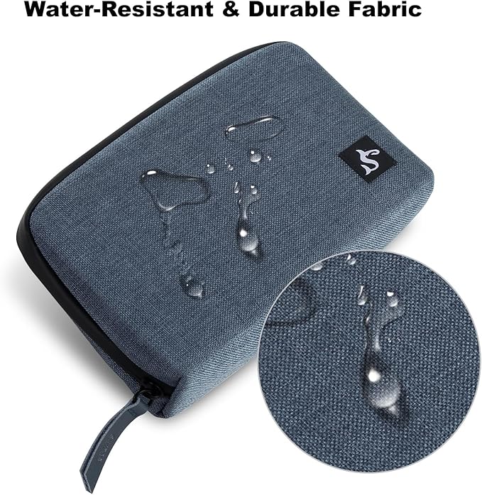 Electronic Organizer Travel Bag – Water-resistant Cable Bag for Cord, Charger, Hard Disk, Power Bank – Small Tech Storage for Travel, Backpack, Business Trip, Airplane (Blue)