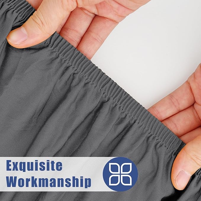 Spandex Picnic Table Cloth 2 Pack, Elastic Fitted Tablecloths for 6 Foot Rectangle Tables, Stretch Washable Patio Table Cover for Outdoor, Camping, Banquet and Parties (Dark Grey, 30"x72")