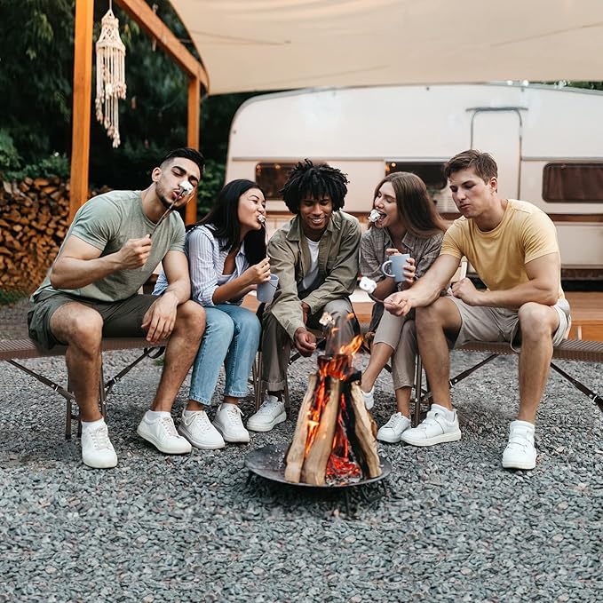 VINGLI 6 feet Plastic Folding Bench,Portable in/Outdoor Picnic Party Camping Dining Seat, Garden Soccer Multipurpose Entertaining Activities, Rattan Patterned HDPE Tabletop, 1 Pack, Brown