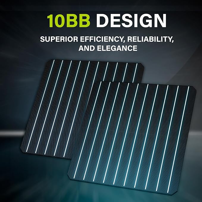 Newpowa 10BB Cell 200W Monocrystalline 200 Watt 12V Solar Panel High Efficiency Mono Module RV Marine Boat Off Grid (200W New)