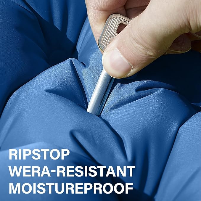 Double Sleeping Pad for 2 Person - 4" Extra Thick Inflatable Air Mattress with Built-in Foot Pump & Pillow for Camping,Traveling, Tent, Portable Camping Mat