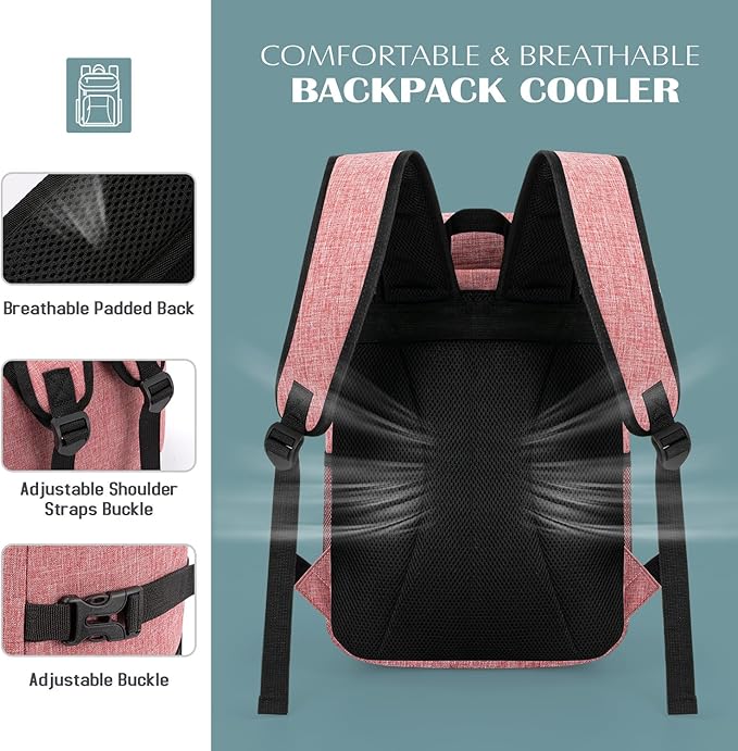 Tuwubi Cooler Backpack 35/42 Cans, Backpack Coolers Insulated Leak Proof for Men Women, Waterproof Soft Sided Lunch Camping Beach Travel Ice Chest Backpack Cooler Bag