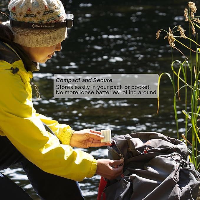 Slimline AAA Battery Case, Soft Durable material - Pack of 2 (Holds 4 Batteries)