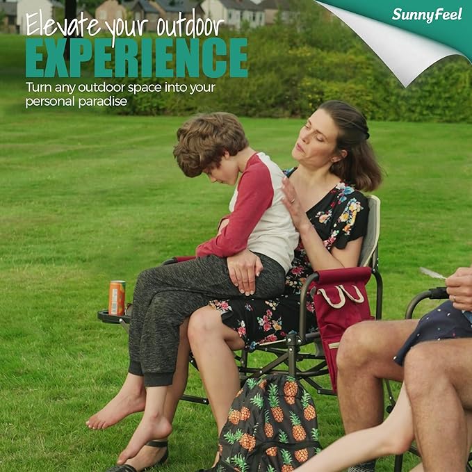 SUNNYFEEL Oversized Camping Directors Chair 2 Pack, Portable Folding Lawn Chairs for Adults Heavy Duty with Side Table,Pocket for Beach, Fishing,Picnic,Concert Outdoor, Foldable Camp Chairs