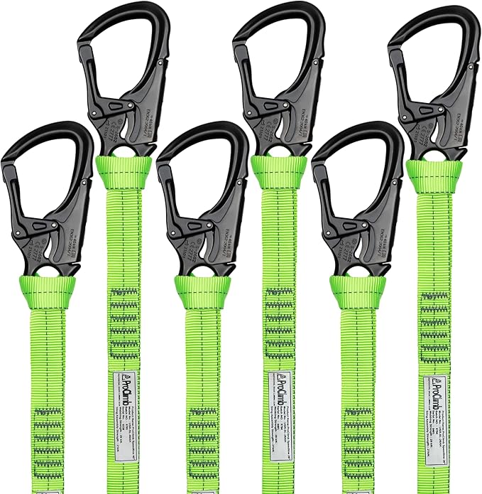 Arborist Speedline Kit - Lightweight, Durable 7075 Aluminum Snaphook, Resilient 1" Nylon Webbing, 29kN Sling Strength, 40" Six Pack…