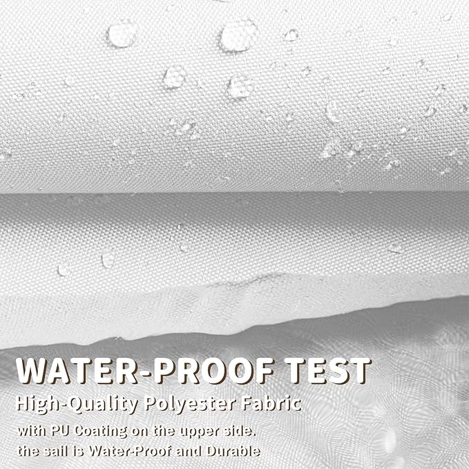 LOVE STORY Waterproof 10'x13' Rectangle White Sun Shade Sail Cannoy UV Resistant for Outdoor Patio Garden Backyard (We Make Custom Size)