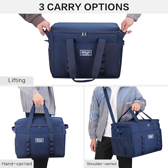 SUNUP 48 Cans Soft Sided Insulated Cooler Bag, Collapsible Large Ice Chest, Portable Leak-Proof Cooler for Travel, Camping, Beach, Grocery