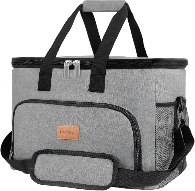 Portable Soft Cooler Bag - 24/60 Can Insulated Camping Cooler, Leakproof Collapsible Soft Sided Cooler for Drink, Suitable for Picnic, Beach, Outdoor, Lunch, Work, Ice Chest