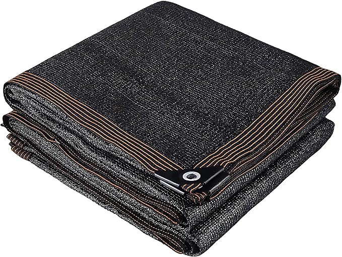 winemana 70% Black Shade Cloth, 12 x 6 FT Durable Mesh Tarp with Grommets, Resistant Garden Sun Shade Netting with Taped Edge for Plant Cover, Greenhouse, Patio, Tomatoes, Chicken Coop, Barn Kennel