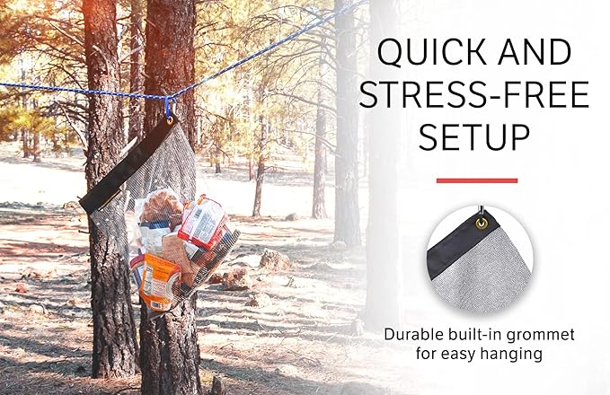 The Ultralight Camping Bundle- Rodent Proof Dry Bag for Backpacking - Bear Bag Food Storage for Camping with Coghlans Odor Proof & Waterproof Bag, Survival Utility Rope and Carabiner (Large)