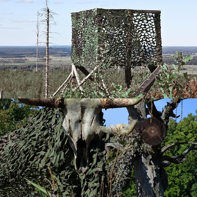 Camo Netting Camouflage Netting 20x20 10x20 10x10 Bulk Roll Burlap Camo Tarp Sunshade Net for Hunting Blind Dinosaur Birthday Jungle MilitaryTheme Party Decoration Camping Shooting