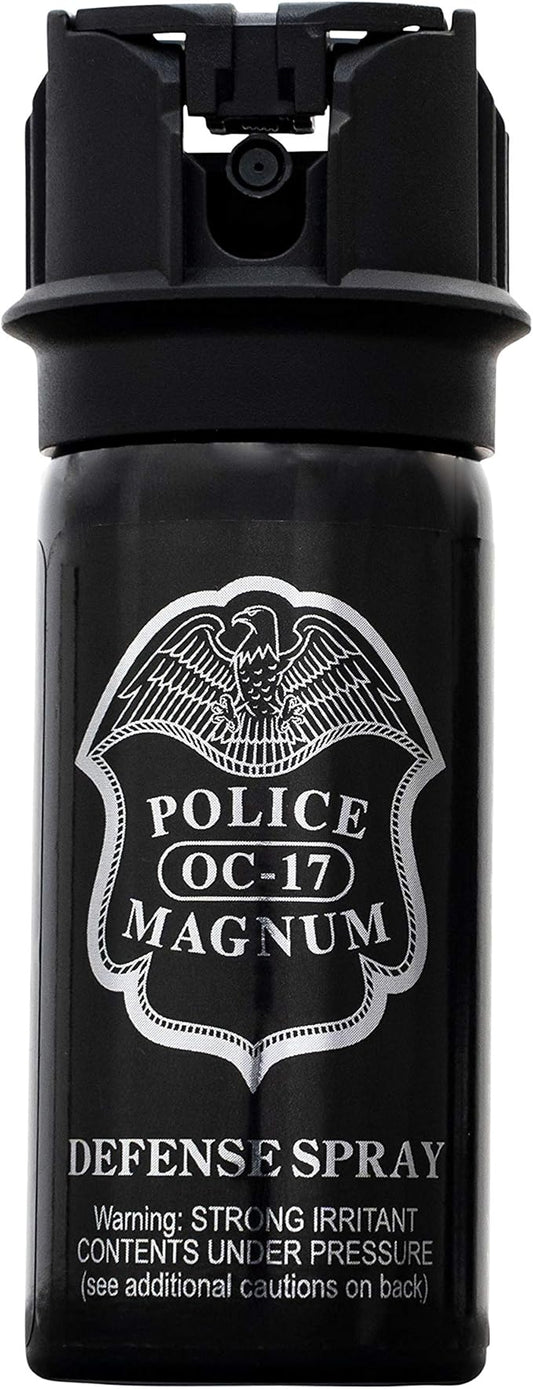 POLICE MAGNUM Pepper Spray Self Defense- Max Strength- 16ft Range- Portable Law Enforcement Unit - Made in The USA - 1 Pack 2oz Flip Top