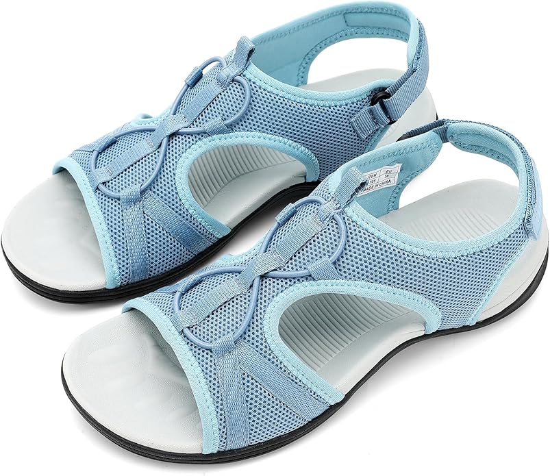 UBFEN Womens Hiking Sandals Comfortable Walking Sandals Summer Sport Breathable Arch Support