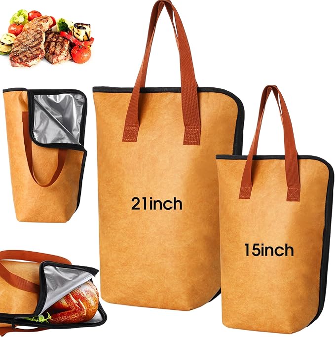 Honeydak 2 Pcs BBQ Blanket for Resting Meat 21in &15in Insulated Meat Resting Bag with 5-layer Thermal Lock Moisture Retention and Tender BBQ for Briskets, Pork Shoulders, Steaks Turkey