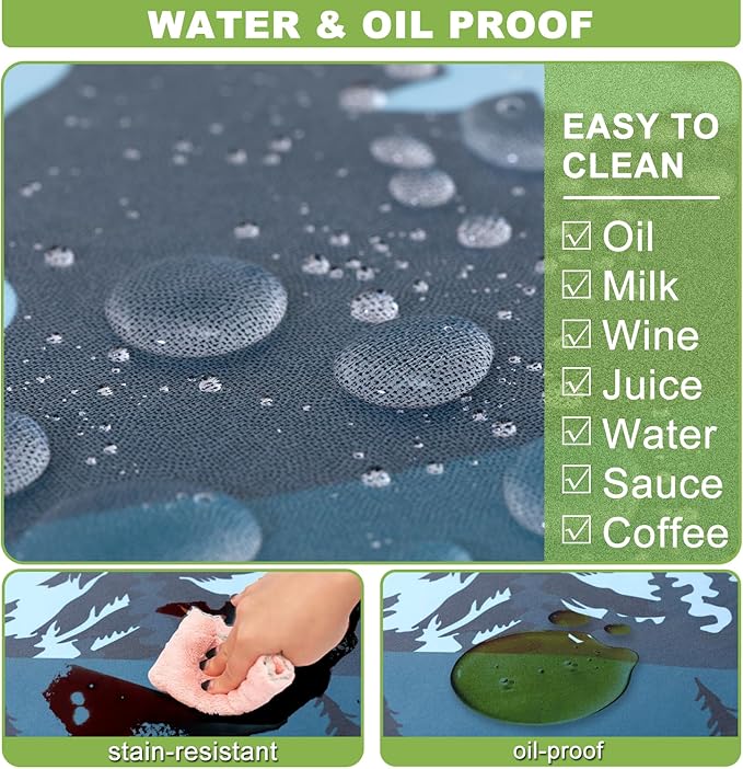 Fitted Picnic Table Cover with Bench Covers Waterproof Elastic Edges Rectangle Patio Tablecloth Outdoor Camping Essentials Stuff Rv Accessories Summer Trip Travel Supplies Party Camper Gifts, 6 ft