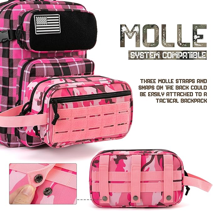 QT&QY Tactical Toiletry Bag For Women Hygiene Bag EDC Military Tool Molle Pouches Small Dopp Kit Mens Shaving Kit Travel shower Bags