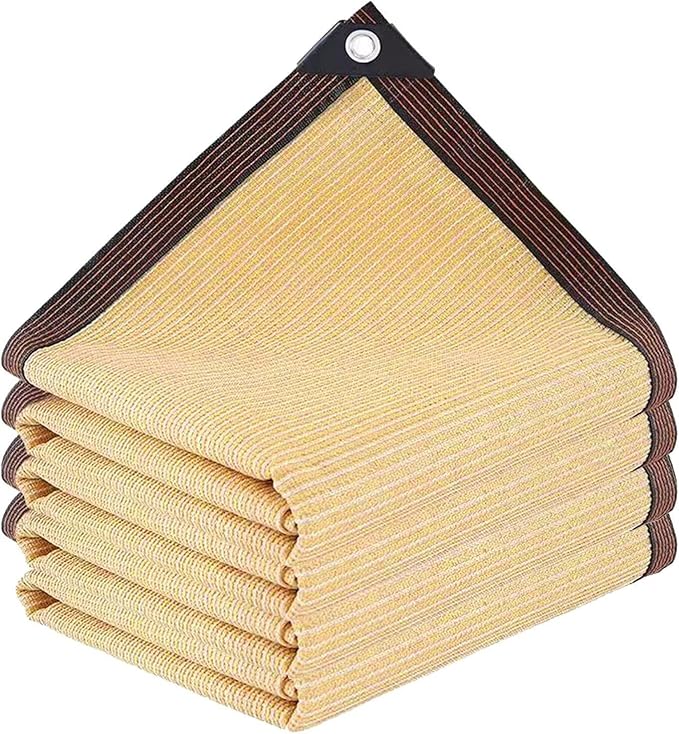 Shade Cloth - Pergola Sun Shade 90% Outdoor Shade Fabric with Grommets for Pergola Cover Patio Gazebo Deck Garden Porch Wheat(6x10ft)