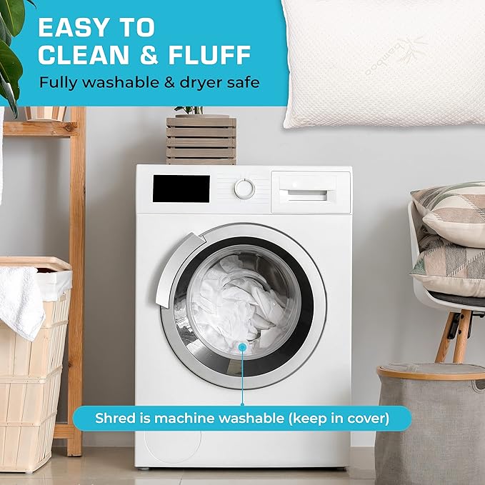 Xtreme Comforts 2-Pack Memory Foam Pillows Made in The USA - Standard Size, Slim Cooling Pillow for Sleeping on Side, Back & Stomach - Firm and Soft Bed Pillows